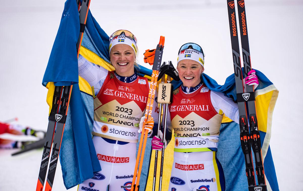 Jonna Sundling in Emma Ribom, Planica 2023 | Jonna Sundling in Emma Ribom sta osvojili zlato. | Foto Grega Valančič/Sportida