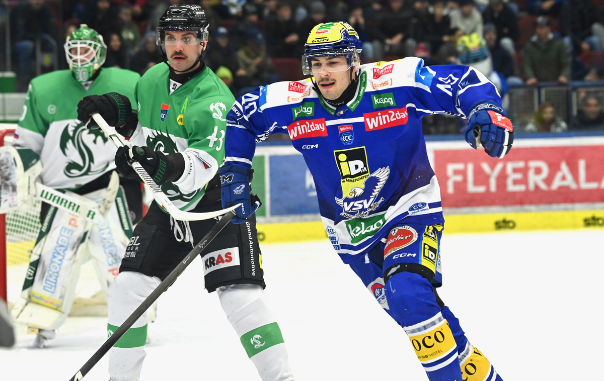 Vsv : Olimpija | Olimpija je v gosteh premagala Beljak, Luka Kolin je zaustavil več kot 50 strelov na svoj gol. | Foto VSV/STEFAN