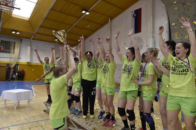 Zagorjanke so po Olimpiji in Krimu postale tretja ekipa, ki je osvojila naslov slovenskih prvakinj. | Foto: Klemen Vukič/RK Zagorje