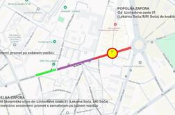 Zaradi del popolna zapora Linhartove ceste v Ljubljani