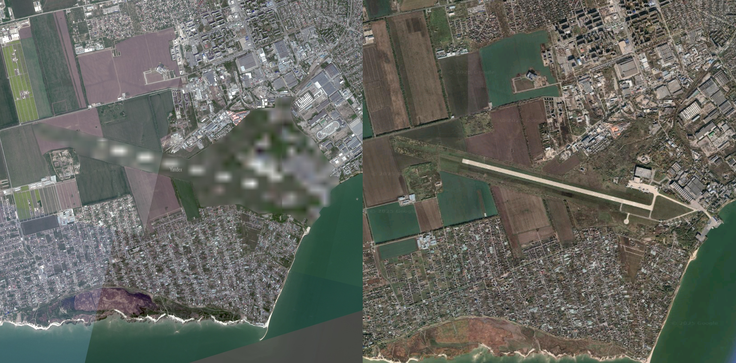 Levo tovarna Berijev na zemljevidu Yandexa, desno na Googlovem.  | Foto: Posnetek  zaslona