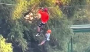 Šestletnik z ziplina omahnil 12 metrov globoko #video