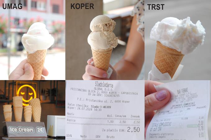 Kepica sladoleda v Umagu, Kopru in Trstu.  | Foto: Maks Škulj