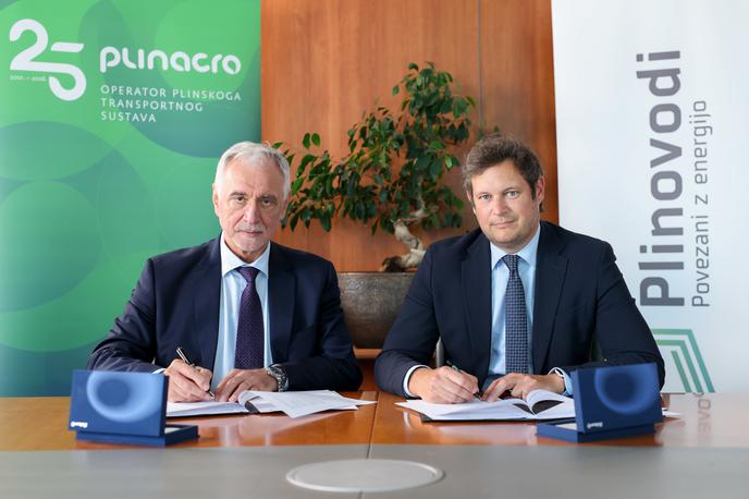 Ivica Arar in Matija Bitenc | Ivica Arar in Matija Bitenc sta v Ljubljani podpisala skupno izjavo o povečanju zmogljivosti plinske povezave Rogatec v smeri iz Hrvaške proti Sloveniji. | Foto Studio Legen