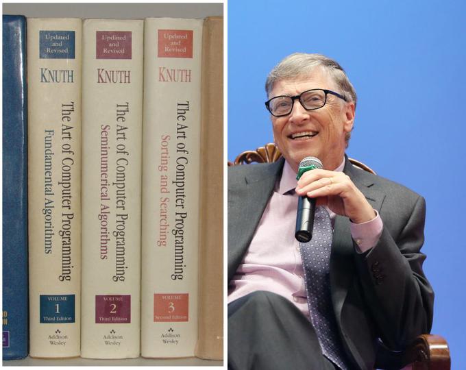 "Kdor bo prebral in razumel Umetnost računalniškega programiranja avtorja Donalda Knutha, naj mi vsekakor pošlje svoj življenjepis," je, ko je še delal za svoje podjetje Microsoft, dejal Bill Gates. Umetnost računalniškega programiranja ni ena knjiga, temveč serija štirih (Gates je govoril o prvih treh, ki so izšle med letoma 1968 in 1973, zadnja pa je izšla leta 2005). Za Umetnost računalniškega programiranja v tehnoloških krogih velja, da je za računalničarje to, kar je za kristjane Sveto pismo in za muslimane Koran. "Programerja, ki misli, da ve vse o vsem, bo Umetnost računalniškega programiranja postavila na realna tla in mu pomagala razumeti, da je svet globok in zapleten," je še dejal Gates. | Foto: Reuters