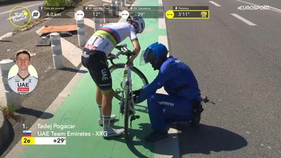 Mehanika Shimana razkrila, kaj se je dogajalo ob padcu Pogačarja #video