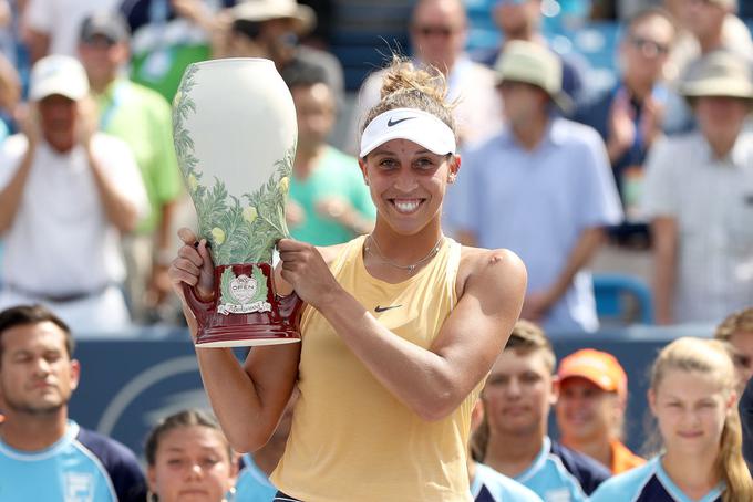 Madison Keys je z zmago v Cincinnatiju osvojila svoj peti naslov na turnirjih WTA in je na lestvici WTA trenutno na 10. mestu. | Foto: Getty Images