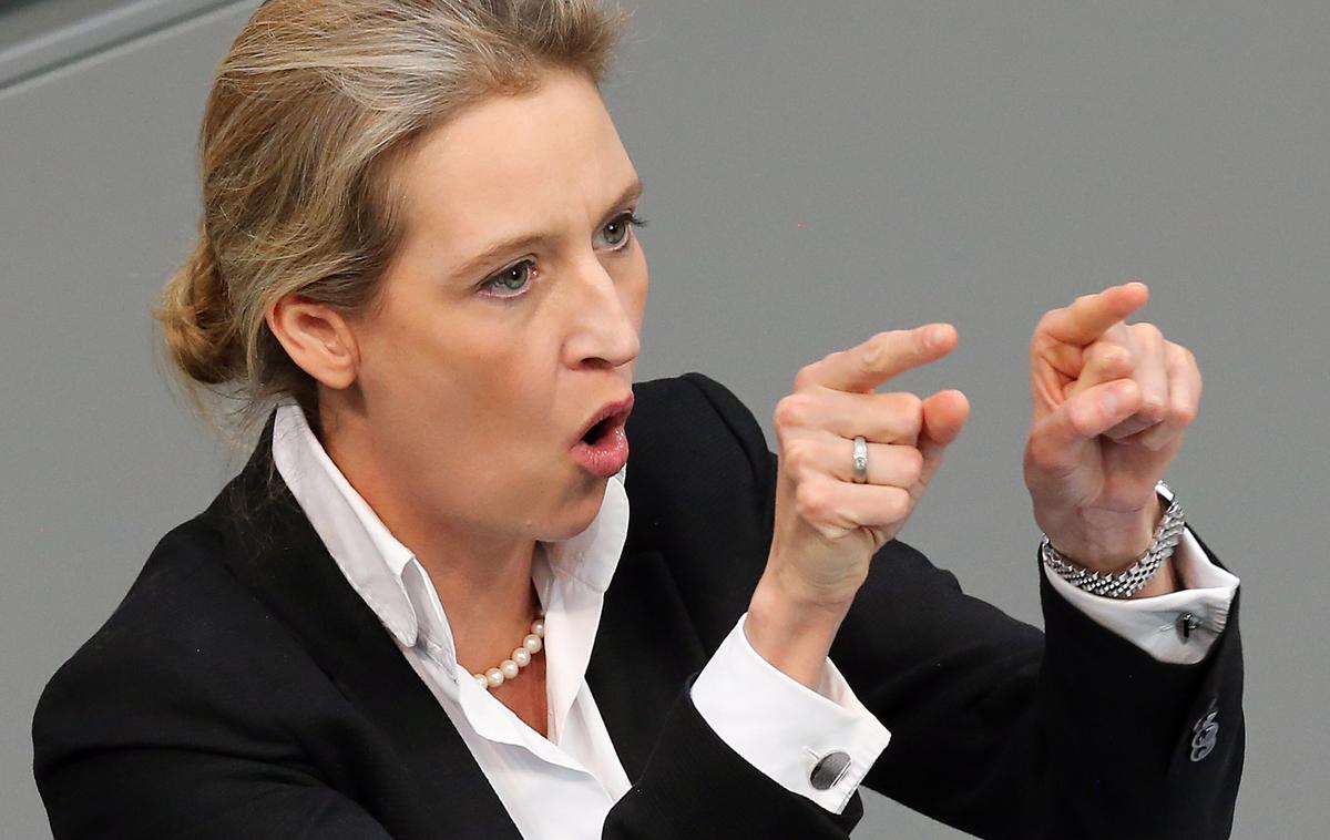 Alice Weidel | Potem ko je nemški zvezni urad za varstvo ustave (BfV), odgovoren za notranjo varnost, sporočil, da je AfD zanesljiv primer ekstremizma, je AfD vložila pritožbo, o kateri bo odločalo upravno sodišče v Kölnu.  | Foto Guliverimage