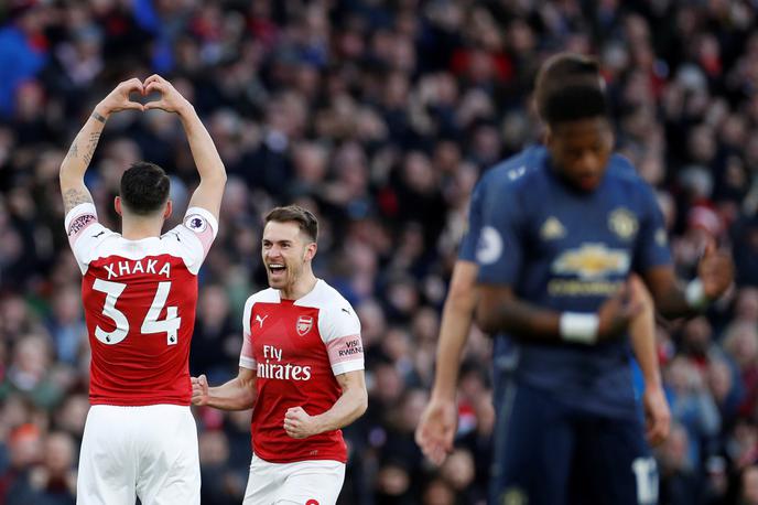 Granit Xhaka | Arsenal je v vodstvo proti Manchester Unitedu popeljal Granit Xhaka. | Foto Reuters