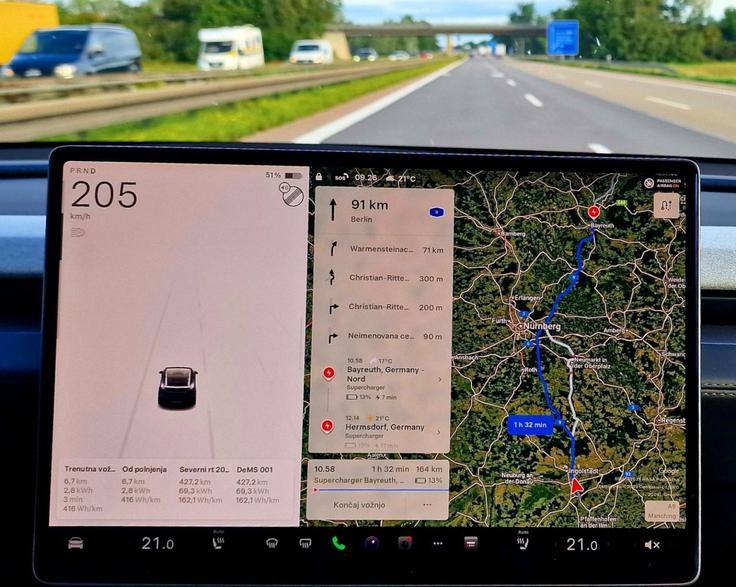 Tesla Model Y DEMS Nordkap Do 205 kilometrov na uro po nemški avtocesti | Foto: DEMS