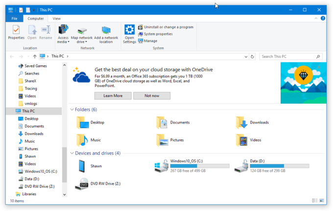 Primer oglasa za pisarniški paket Office 365 in dodaten prostor v oblaku OneDrive, ki ga je začel vedno pogosteje uporabnikom Windowsov 10 prikazovati Microsoft. | Foto: 
