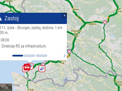 Zaradi nesreče popolna zapora ceste Izola–Strunjan