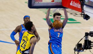 Košarkarji Oklahoma City Thunder vrnili udarec Indiani, Shai podrl rekord #video