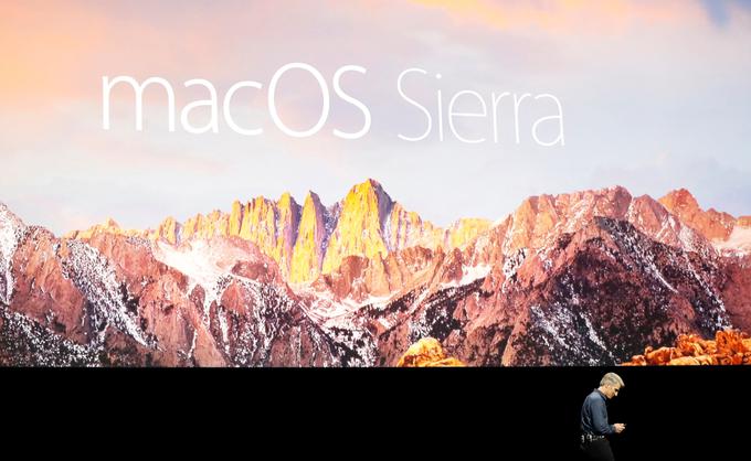Letošnjo izdajo MacOS, ki nosi tudi ime Sierra (po gorovju Sierra Nevada v Kaliforniji), lahko uporabniki Applovih osebnih računalnikov v obliki brezplačne nadgradnje pričakujejo jeseni. | Foto: Reuters