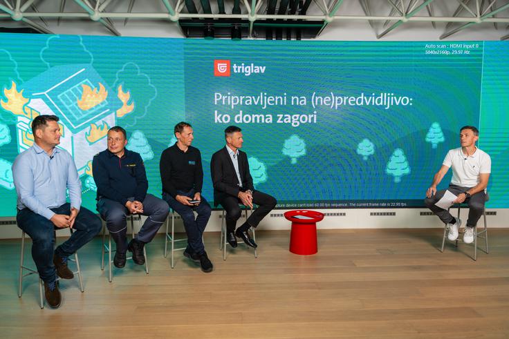 O požarih v in na objektih so spregovorili Luka Jezeršek, Boštjan Triler, Andrej Šircelj in Andrej Pečjak. | Foto: Zavarovalnica Triglav