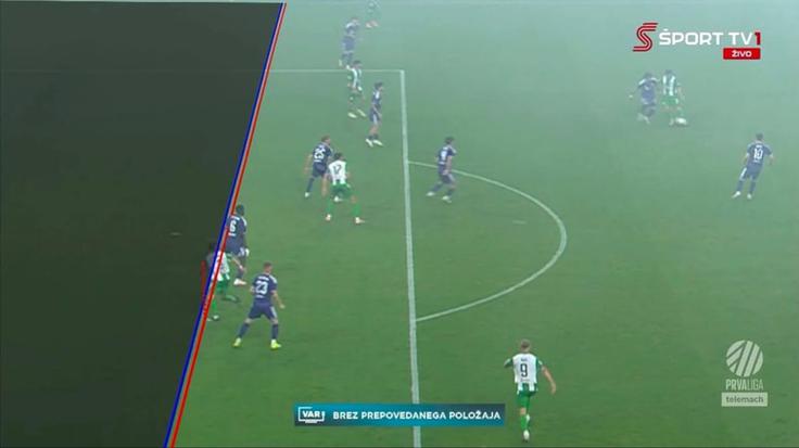 NK Olimpija : NK Maribor, prepovedani položaj | Foto: Posnetek  zaslona
