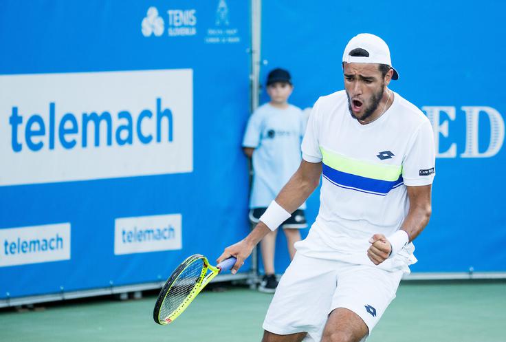 Ne glede na razplet finala bo Berrettini v ponedeljek na lestvici ATP dosegel najvišjo uvrstitev v karieri. | Foto: Vid Ponikvar