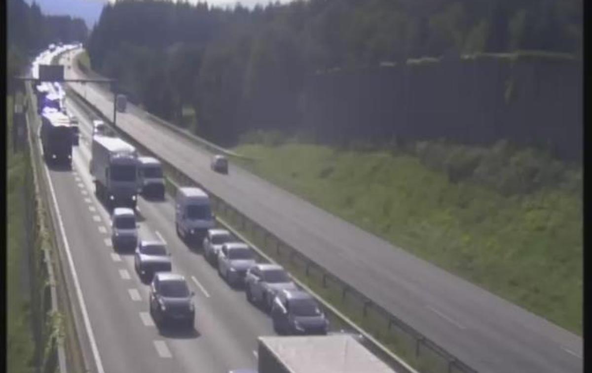 štajerka, nesreča, A1/E57, Maribor - Ljubljana, počivališče Zima, pogled proti Ljubljani | Zastoji na štajerski avtocesti | Foto DARS
