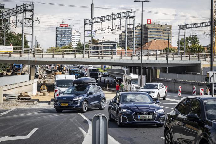 Prometni zastoji zaradi del na dunajski cesti v Ljubljani. Prome zastoj | Foto Bojan Puhek