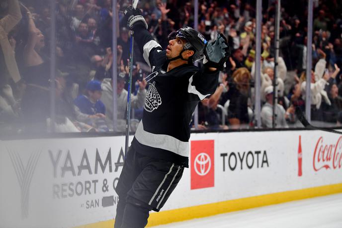 Quinton Byfield Los Angeles Kings | Quinton Byfield je za zmago Kingsov zadel v tretji minuti podaljška. | Foto Reuters