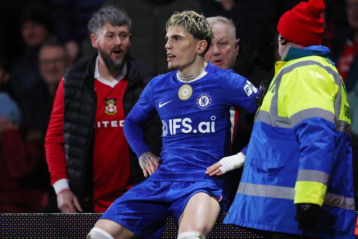 Nekdanji rdeči vrag v Manchestru Alejandro Garnacho je v podaljšku popeljal Chelsea v vodstvo s 3:2. | Foto: Reuters