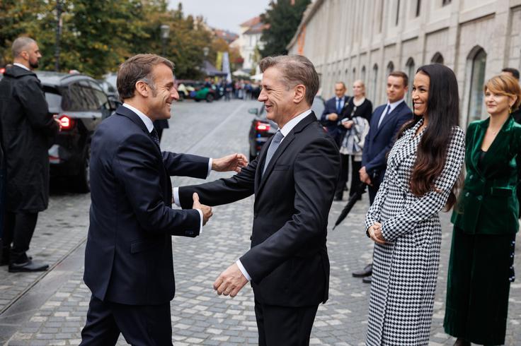 Emmanuel Macron, Robert Golob | Foto: STA