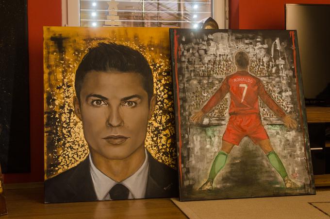 Začelo se je s presenečenjem za sina. Na steno njegove otroške sobe je Renata naslikala Ronalda, ki je sinov najljubši nogometaš. | Foto: Matjaž Vertuš
