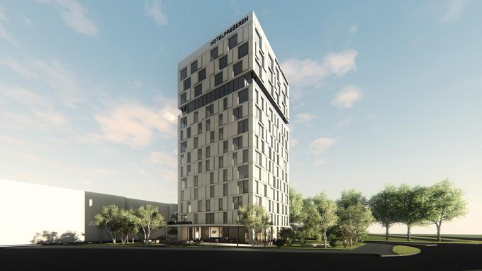 Kušar in Prešeren naj bi prek podjetja Golden Cube v središču Ljubljane gradila dizajnerski hotel. | Foto: Lab Arhitekti