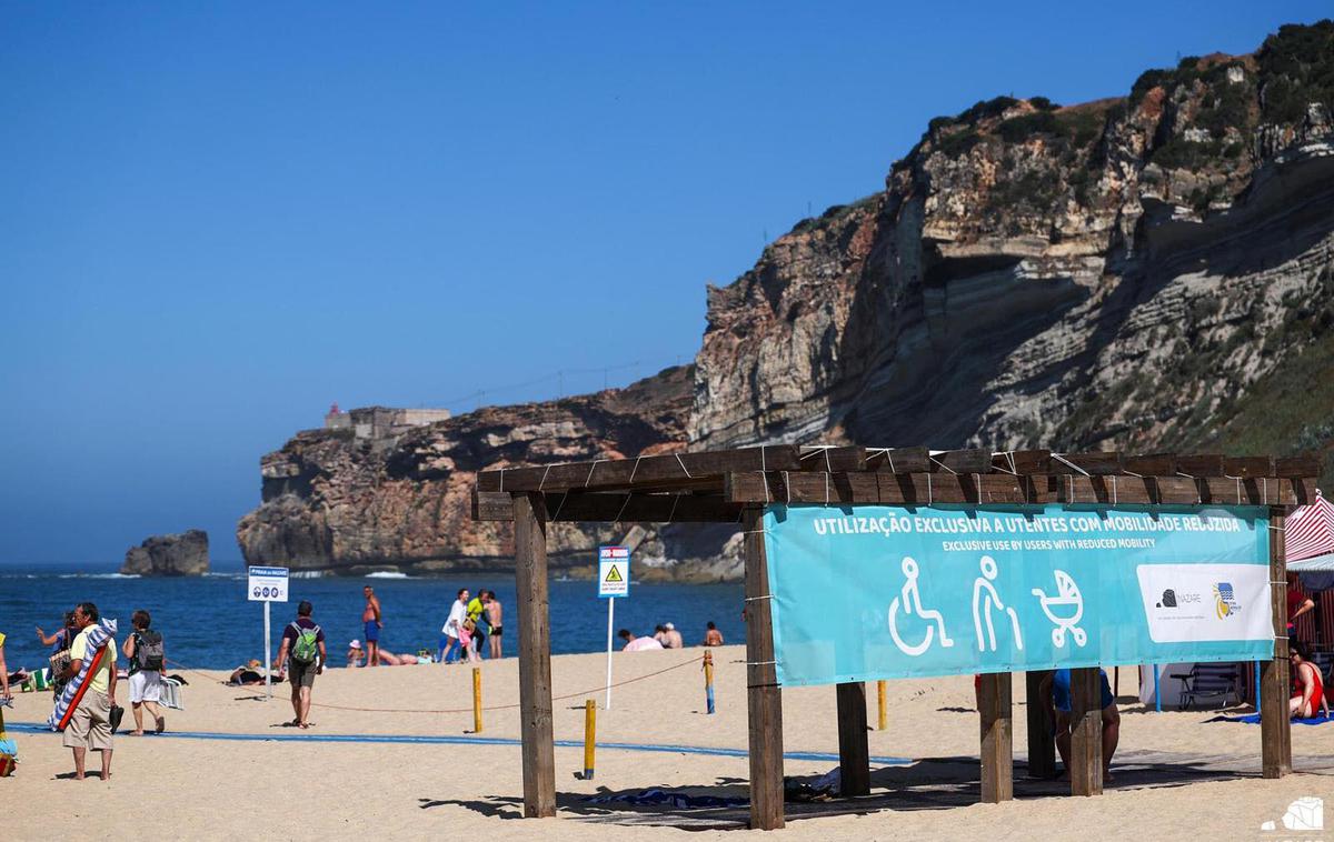 Nazare plaža | Prepoved kopanja na plaži Nazaré v okrožju Leiria je bila odrejena v petek, odpravljena pa v soboto zvečer. | Foto FB/Município da Nazaré