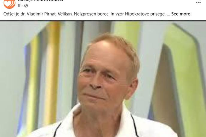 Vladimir Pirnat, posnetek zaslona | Zdravnik Vladimir Pirnat naj bi umrl po daljši bolezni. | Foto Facebook/posnetek zaslona