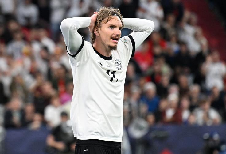 Nick Woltemade je na letošnjem Euru do 21 let na petih tekmah dosegel kar šest zadetkov. Trikrat je zadel proti Sloveniji. | Foto: Reuters