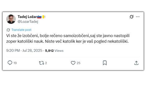 Župnik Ložar izobčil Francija Keka