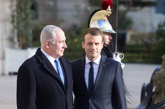 Netanjahu Macronu: Ustanovitev palestinske države bi bila velika nagrada za terorizem