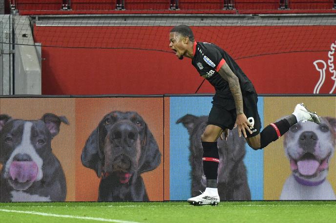Leon Bailey | Veselje Jamajčana Leona Baileyja po golu za vodstvo Bayerja Leverkusna s 3:2. | Foto Reuters