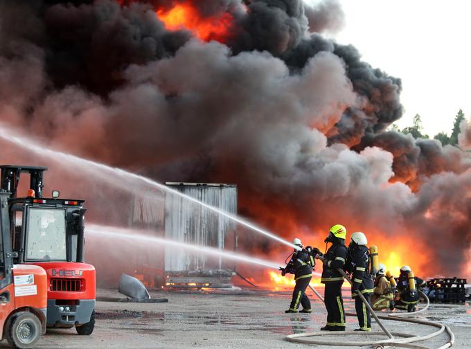 Požar je gasilo 300 poklicnih in prostovoljnih gasilcev. | Foto: Ljubo Vukelič/Občina Cerknica