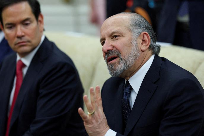 Howard Lutnick | Ameriški sekretar za trgovino Howard Lutnick optimistično napoveduje, da bodo podrobnosti dogovora predseavili v ponedeljek. | Foto Reuters