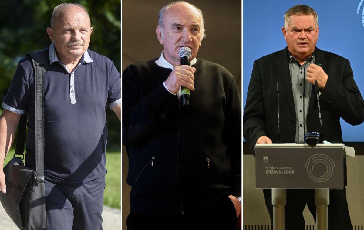 simonovič, jasnič, hršak | Predsednik stranke DeSUS Ljubo Jasnič (na sredini) ni želel komentirati odločitve poslancev Branka Simonoviča (levo) in Ivana Hršaka (desno), ki sta glasovala za potrditev ustavnega sodnika.  | Foto STA