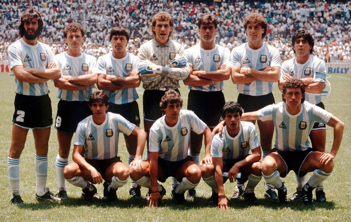 Argentina 1986 prvak | Argentina je v finalu SP 1986 premagala ZRN, Jose Luis "Tata" Brown (tretji z desne v zgornji vrsti) pa je takrat dosegel edini zadetek v karieri za gavče. | Foto Guliver/Getty Images