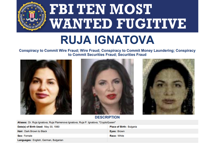 Tiralica, ki jo je FBI razpisal za Rujo Ignatovo.  | Foto: FBI