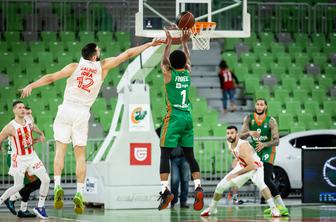 Cedevita Olimpija v zadnjih sekundah zapravila zmago z Zvezdo