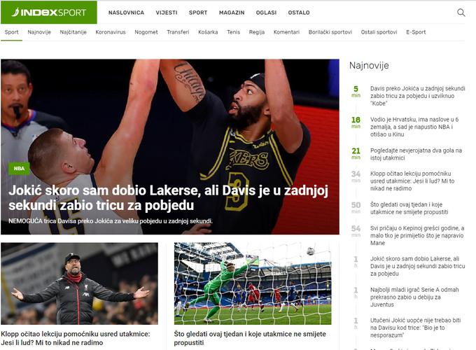 Na hrvaškem Indexu na prvi strani ne najdete kolesarstva, le spomnimo se, kaj se je dogajalo v slovenskih medijih, ko je Hrvaška na svetovnem prvenstvu 2018 osvojila drugo mesto. | Foto: 