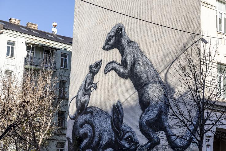 Grafiti Zajec, podgana in mungo: ROA, Belgija | Foto: Ana Kovač
