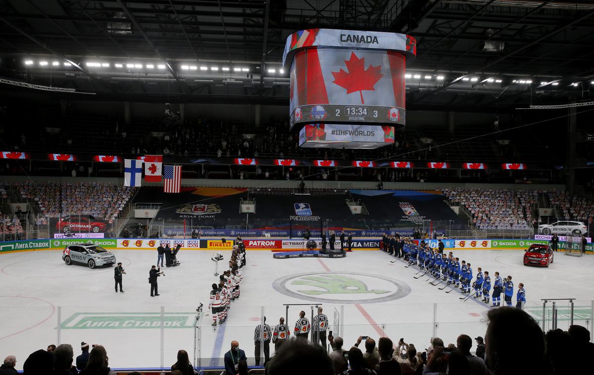 Arena Riga, finale SP 2021 | Finci bodo imeli dvorano za 11.600 navijačev, Latvijci z Areno Riga (na sliki) za 9.500. | Foto Reuters