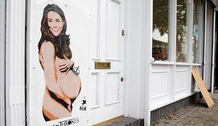 Londončane presenetil grafit gole nosečnice Kate Middleton (foto)