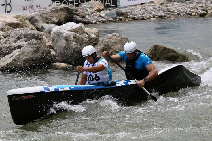 Peter Žnidaršič in Luka Žganjar v čolnu | Foto: Nina Jelenc
