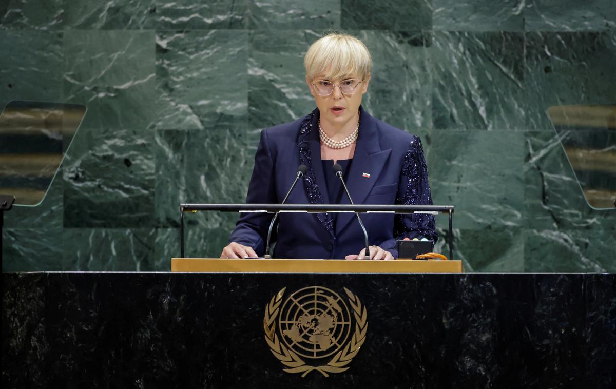 Nataša Pirc Musar | Predsednica republike Nataša Pirc Musar je v svojem govoru posredno kritizirala ukrepe ZDA proti sodnikom Mednarodnega kazenskega sodišča (ICC), vključno s Slovenko Beti Hohler, pa tudi druge politike trenutnih oblasti v Washingtonu, ki odstopajo od mednarodnih sporazumov in financiranja agencij Združenih narodov. | Foto Reuters