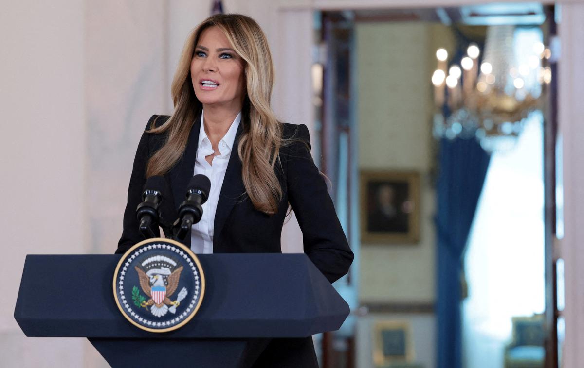 Melani Trump | Melania Trump je imela nagovor v avli Bele hiše.  | Foto Reuters