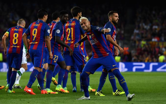 Neymar je bil eden izmed junakov visoke zmage Barcelone. Poleg zadetka je prispeval še štiri podaje.  | Foto: Guliverimage/Getty Images