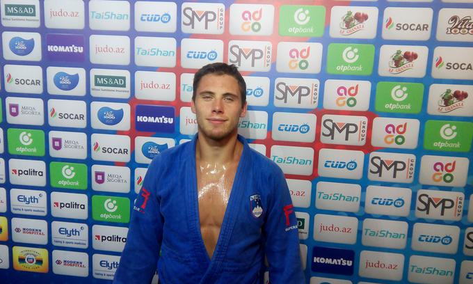 Previsoka ovira za judoista iz prestolnice je bil v drugem nastopu Grk Georgios Azoidis. | Foto: STA ,