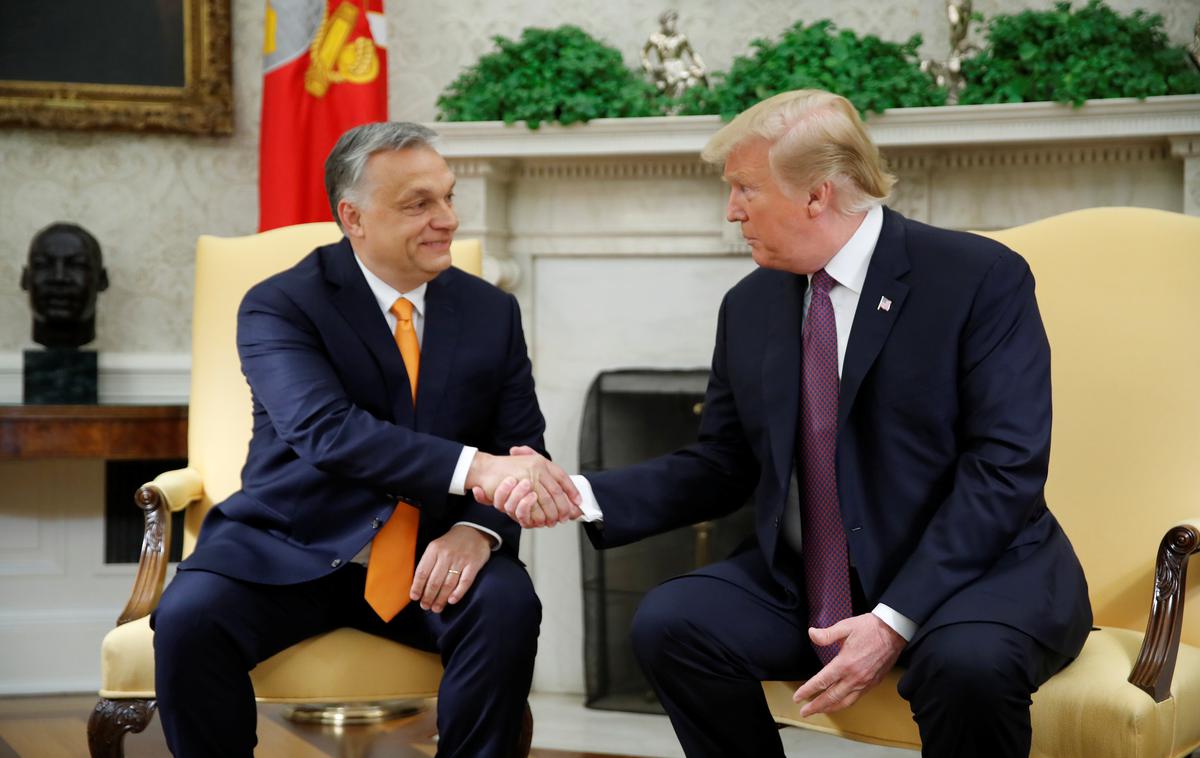 orban trump | Viktor Orban in Donald Trump med obiskom madžarskega predsednika vlade v ZDA leta 2019. | Foto Reuters